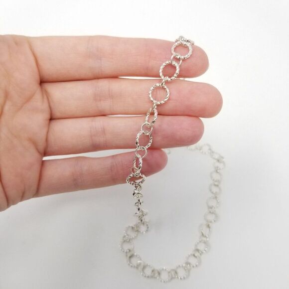 Vintage Silver Tone Chain with Spiral Links, Estate - Picture 1 of 6